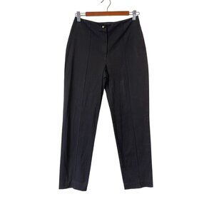 Fendi Gold Logo Hardware Black Tailored Trouser Pants Size 42 Mid Rise Italy